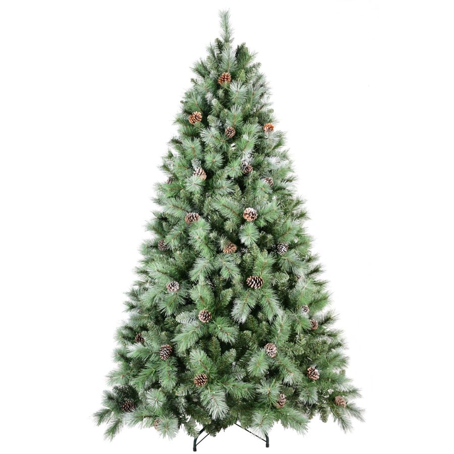 LCEO| Frosted-Effect Xmas Tree with Pine Cones & Needles - Optional Lighting