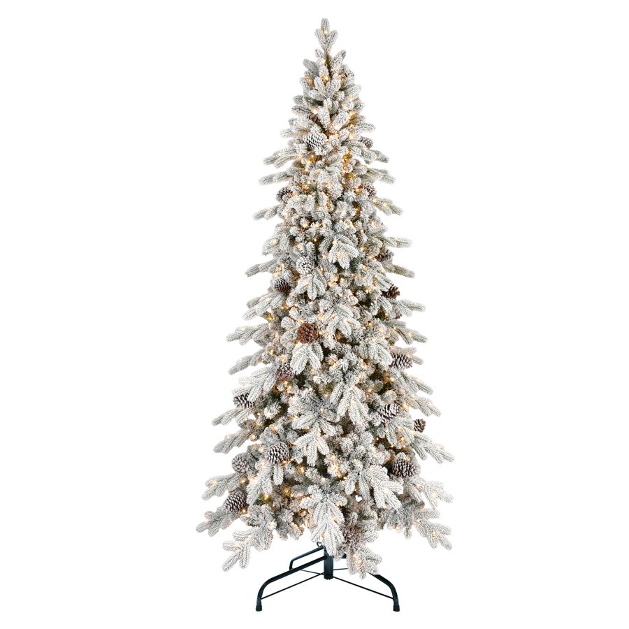 1 KCH| Slim PVC Flocked Pine Tree - Affordable Classic Tree