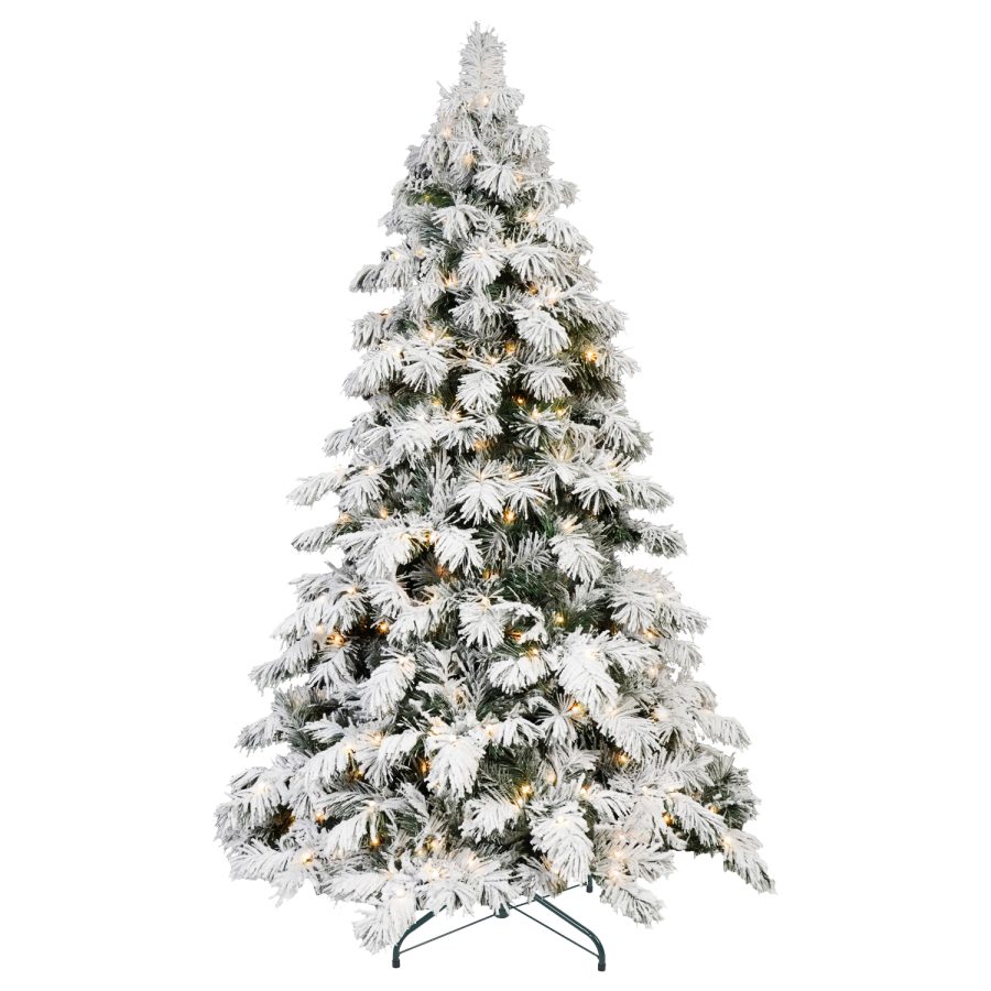 ZCSW| Snowfall PVC Xmas Tree – Realistic Frosted Branches with Warm LED