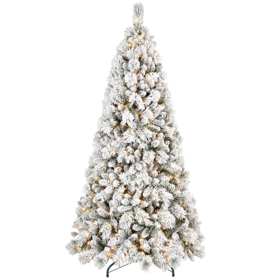 1 JCPN| Flocked Xmas Tree with Blooming Pine Needles - Elegant Design