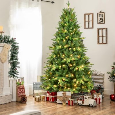 SCAS| PE+PVC Mixed Xmas Tree- Warm White Led