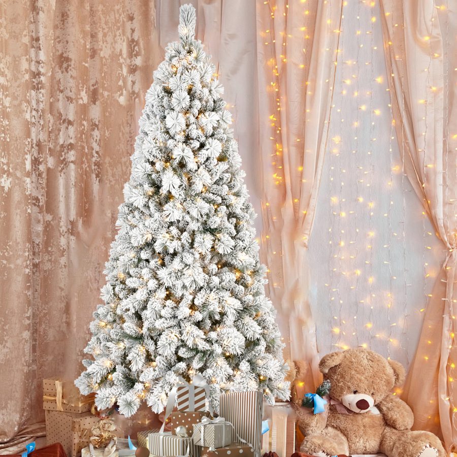 13 JCPN| Flocked Xmas Tree with Blooming Pine Needles - Elegant Design