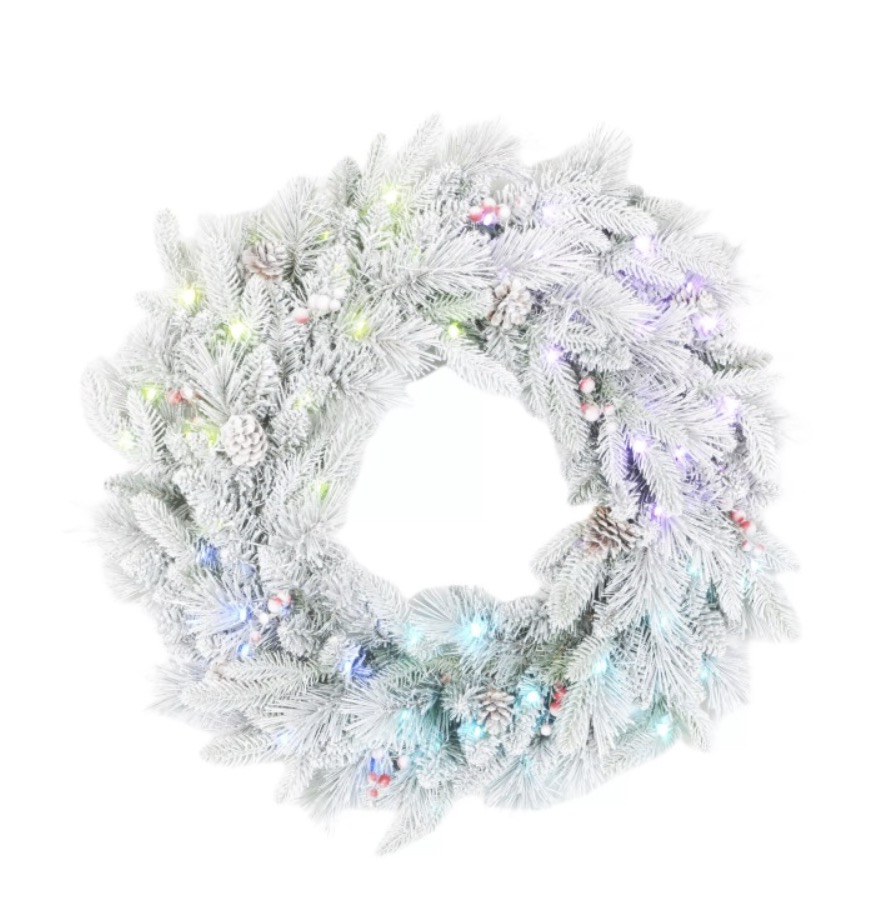 Flocked Christmas Wreath- Volume Purchases& Discounted Wholesale
