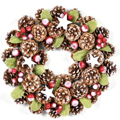 Rustic Pinecone and Berry Christmas Wreath - Customizable Sizes