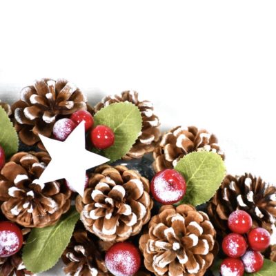 Rustic Pinecone and Berry Christmas Wreath - Customizable Sizes