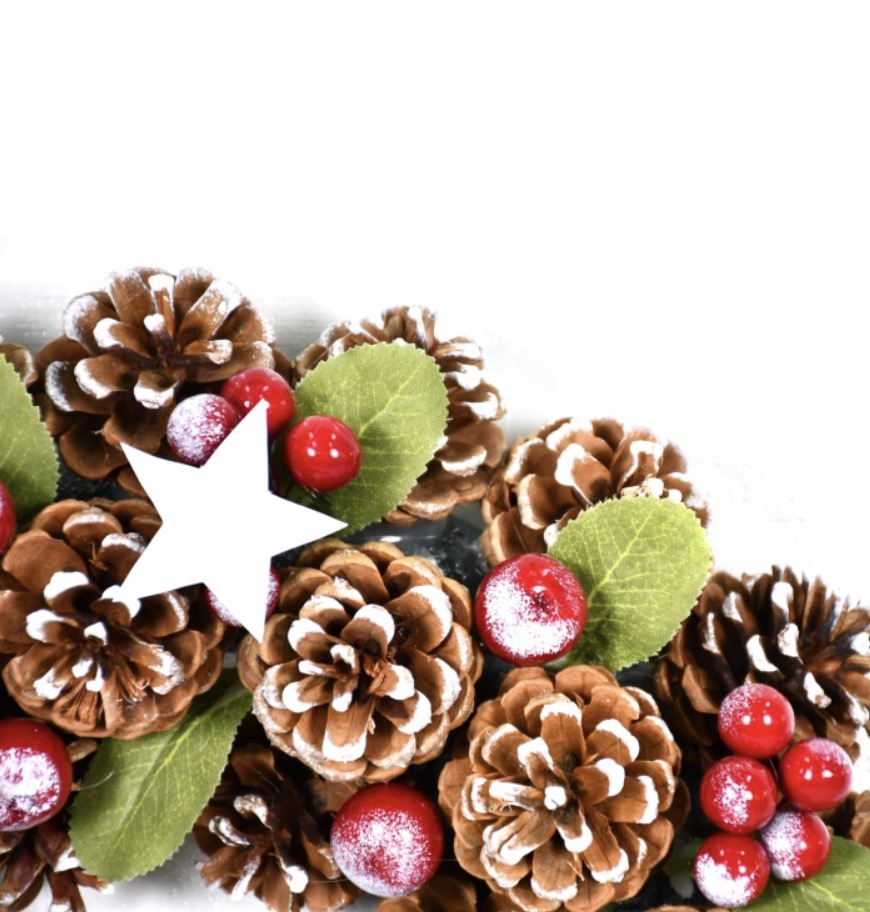 Rustic Pinecone and Berry Christmas Wreath - Customizable Sizes
