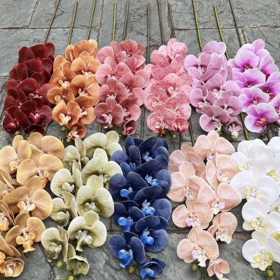 9-Bloom 3D Real-Touch Moth Orchids