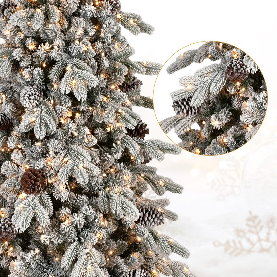 2 KCH| Slim PVC Flocked Pine Tree - Affordable Classic Tree
