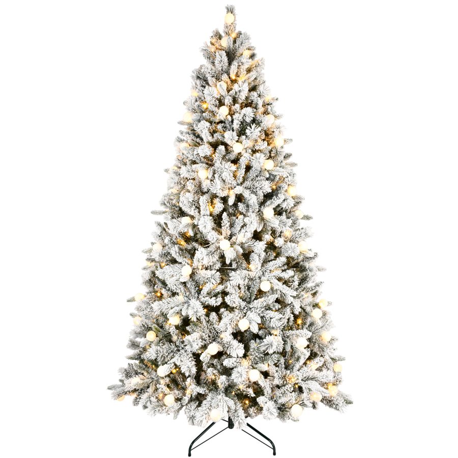 MCUQ| Snowy Flocked Christmas Tree – Warm White &  Bi-color Led Lights