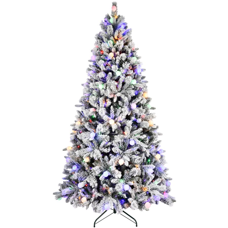 MCUQ| Snowy Flocked Christmas Tree – Warm White &  Bi-color Led Lights