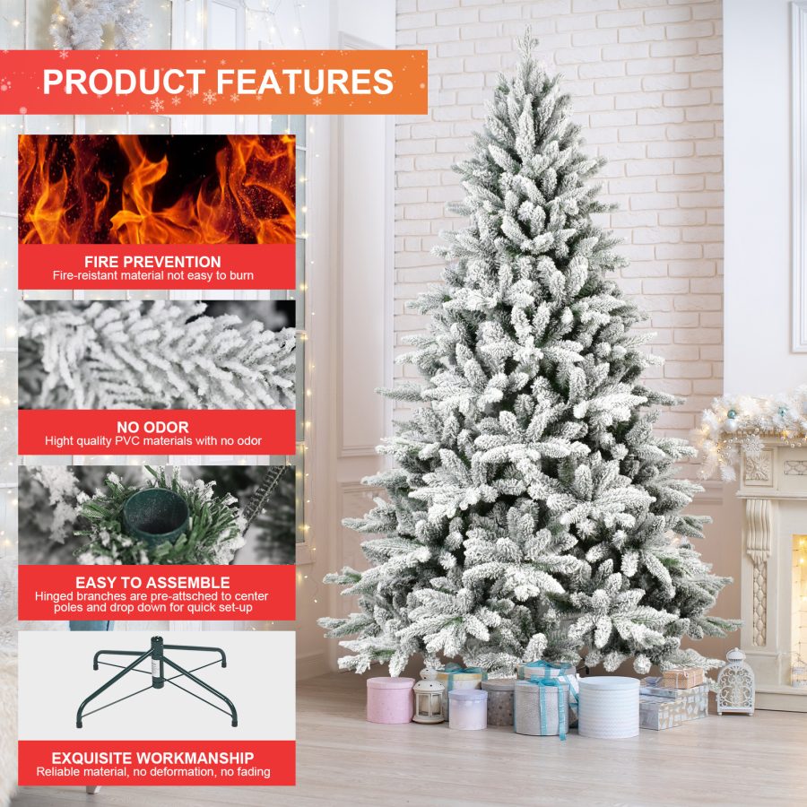 SCXT| PE+PVC Mixed Flocked Xmas Tree