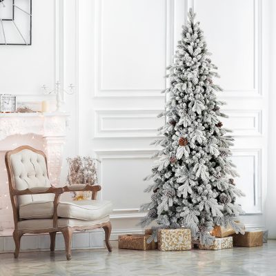 7 KCH| Slim PVC Flocked Pine Tree - Affordable Classic Tree