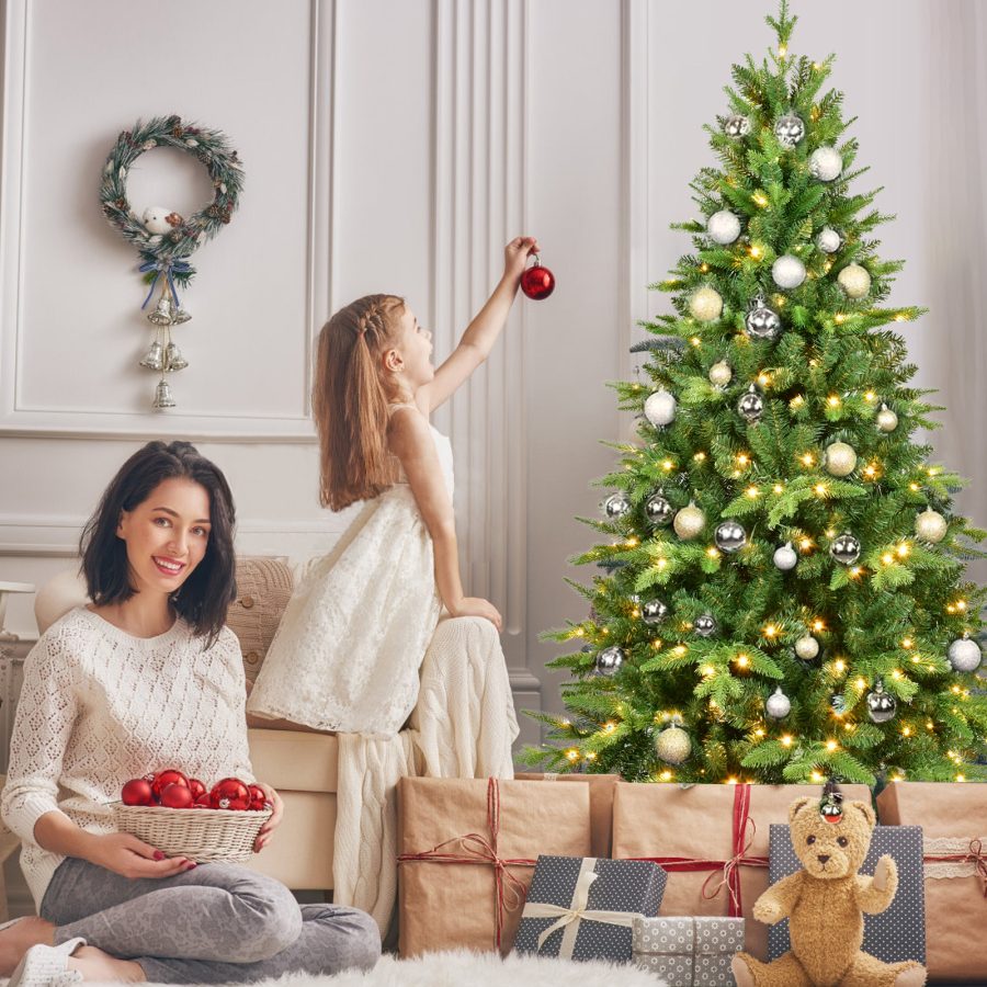 SCAS| PE+PVC Mixed Xmas Tree- Warm White Led