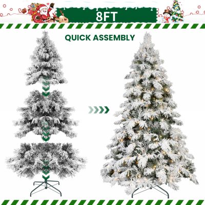 ZCSW| Snowfall PVC Xmas Tree – Realistic Frosted Branches with Warm LED