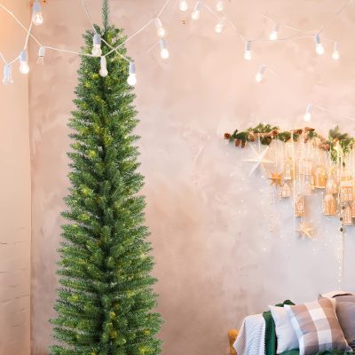 9 XCLL| Classic Pencil Christmas Tree - Space-Saving Design for Compact Homes
