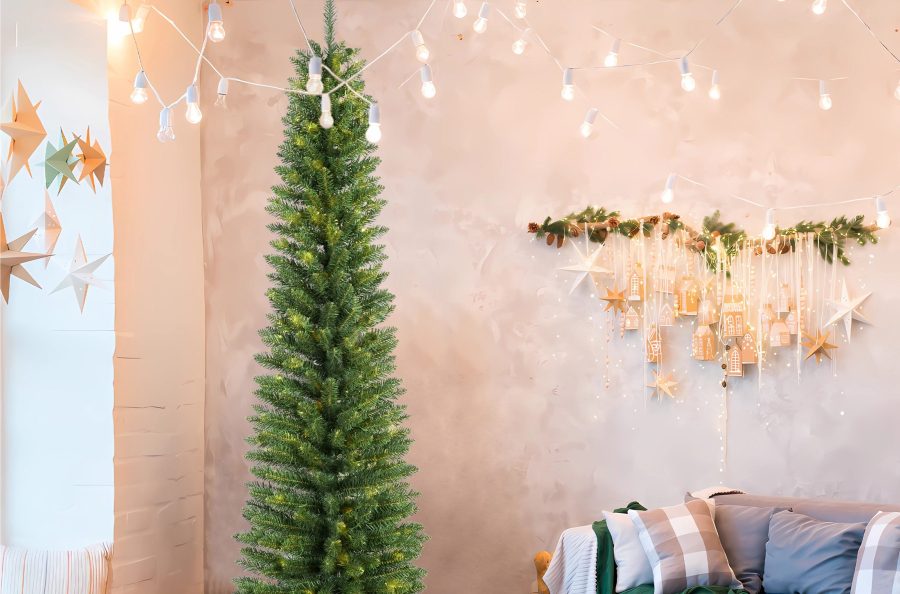 9 XCLL| Classic Pencil Christmas Tree - Space-Saving Design for Compact Homes