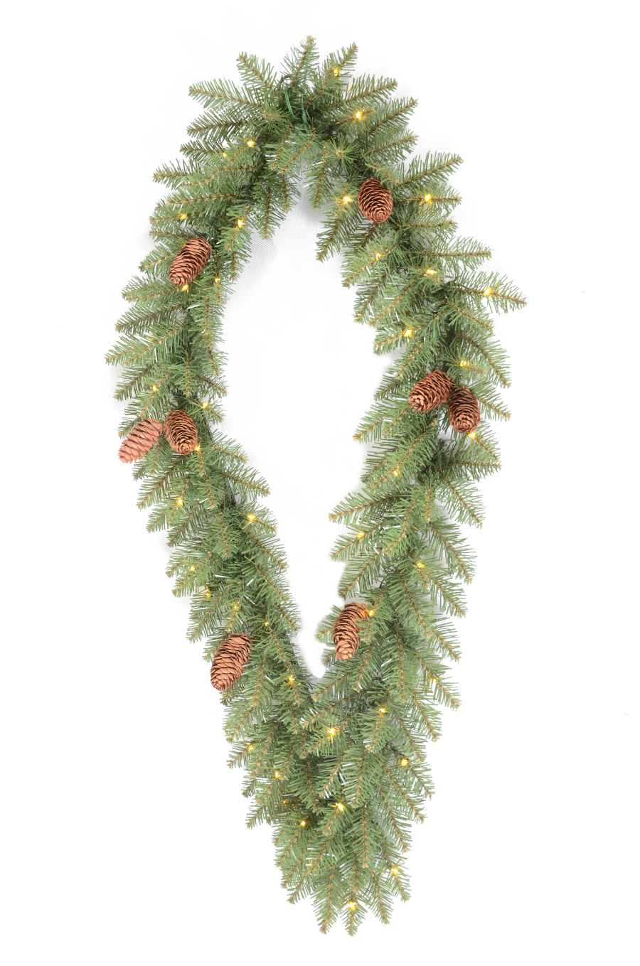 CSW36-150T-50LBO Pine Cone Garland Wreath - Personalized Decor & Adjustable Length