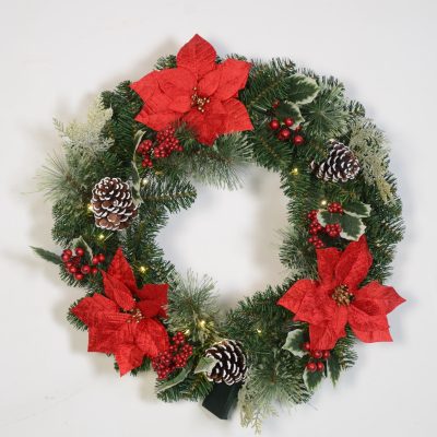 Rustic Pinecone and Berry Christmas Wreath - Customizable Sizes
