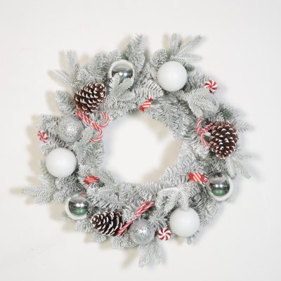 Flocked Christmas Wreath- Volume Purchases& Discounted Wholesale