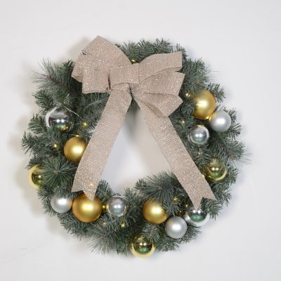 Custom-Sized Christmas Wreath with Shatterproof Plastic Baubles