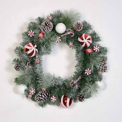 Custom-Sized Christmas Wreath with Shatterproof Plastic Baubles
