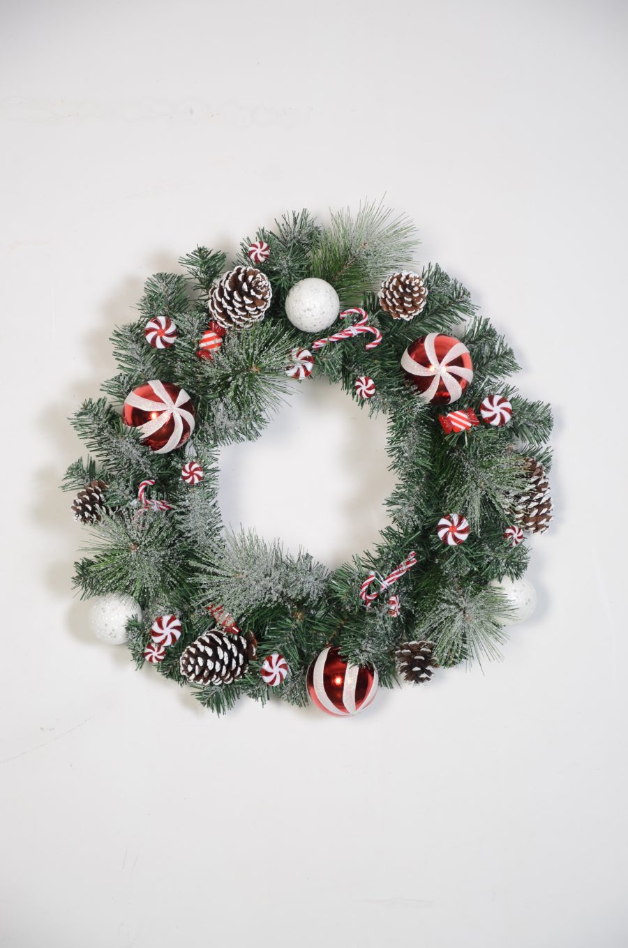 Custom-Sized Christmas Wreath with Shatterproof Plastic Baubles