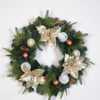 Custom-Sized Christmas Wreath with Shatterproof Plastic Baubles