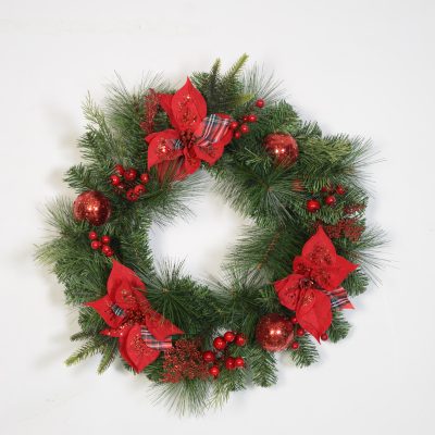 Custom-Sized Christmas Wreath with Shatterproof Plastic Baubles