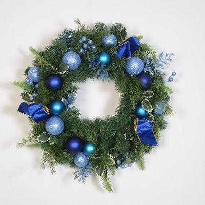 Custom-Sized Christmas Wreath with Shatterproof Plastic Baubles