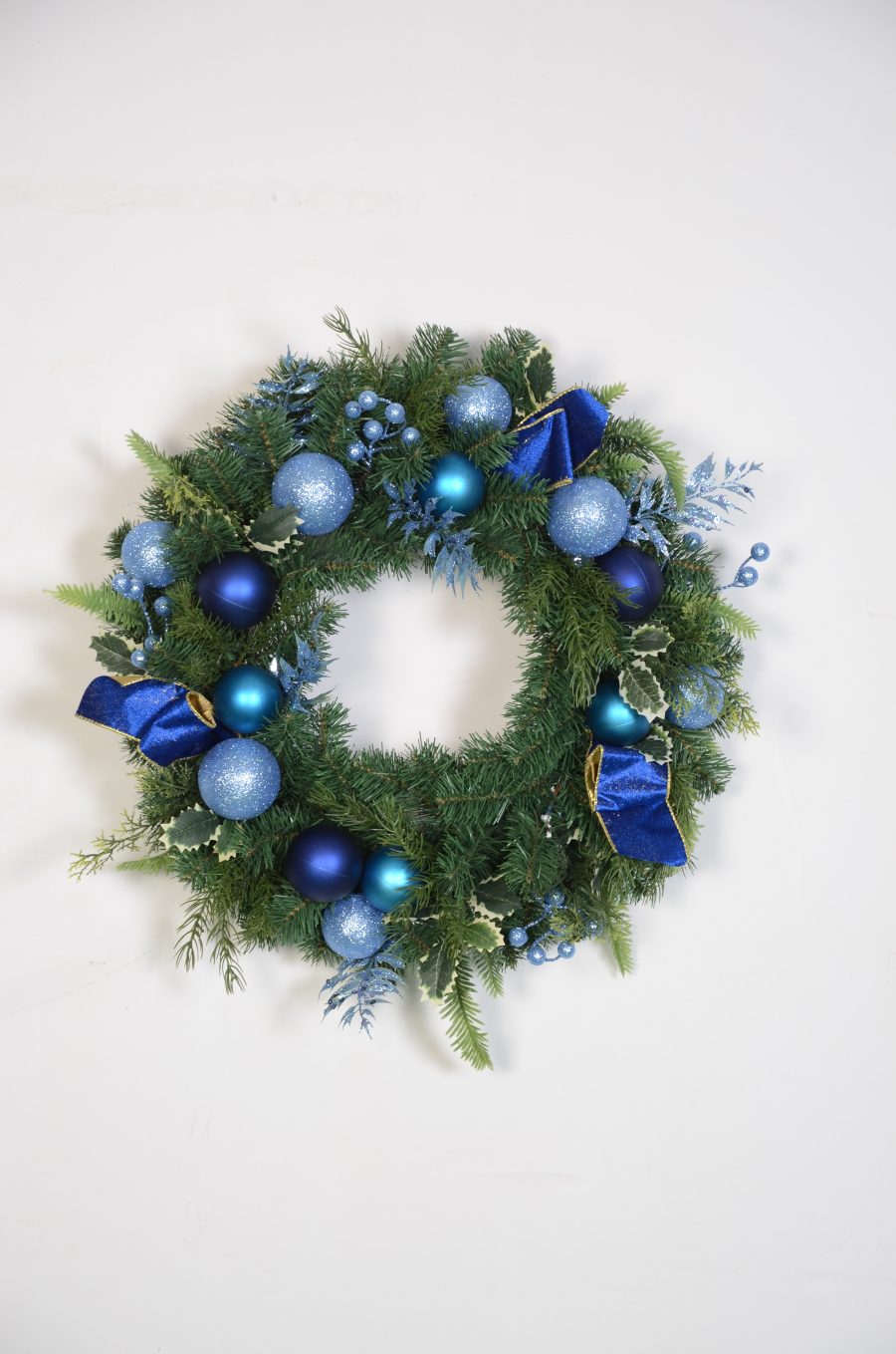 Custom-Sized Christmas Wreath with Shatterproof Plastic Baubles