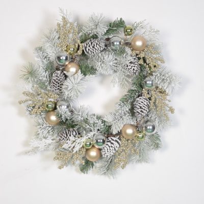 Custom-Sized Christmas Wreath with Shatterproof Plastic Baubles