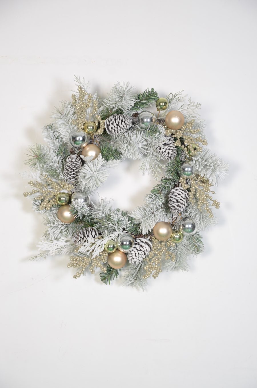 Custom-Sized Christmas Wreath with Shatterproof Plastic Baubles