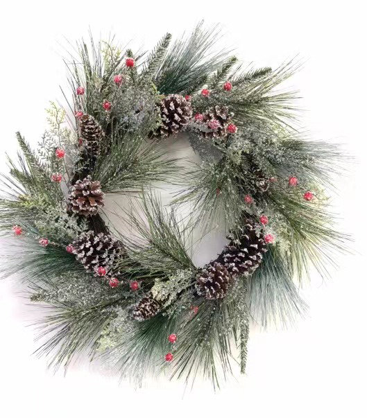 Flocked Christmas Wreath- Volume Purchases& Discounted Wholesale