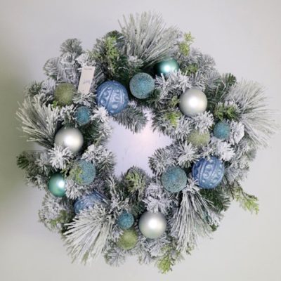 Flocked Christmas Wreath- Volume Purchases& Discounted Wholesale
