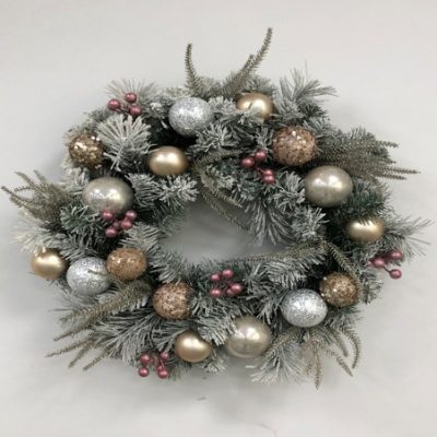 Flocked Christmas Wreath- Volume Purchases& Discounted Wholesale