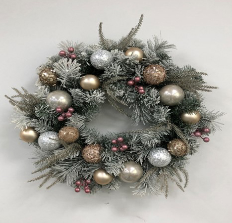 Flocked Christmas Wreath- Volume Purchases& Discounted Wholesale