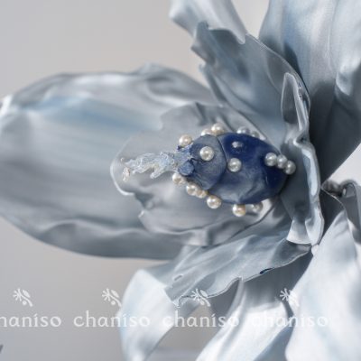 Pale Blue Silver-Plated Giant Floor Flowers