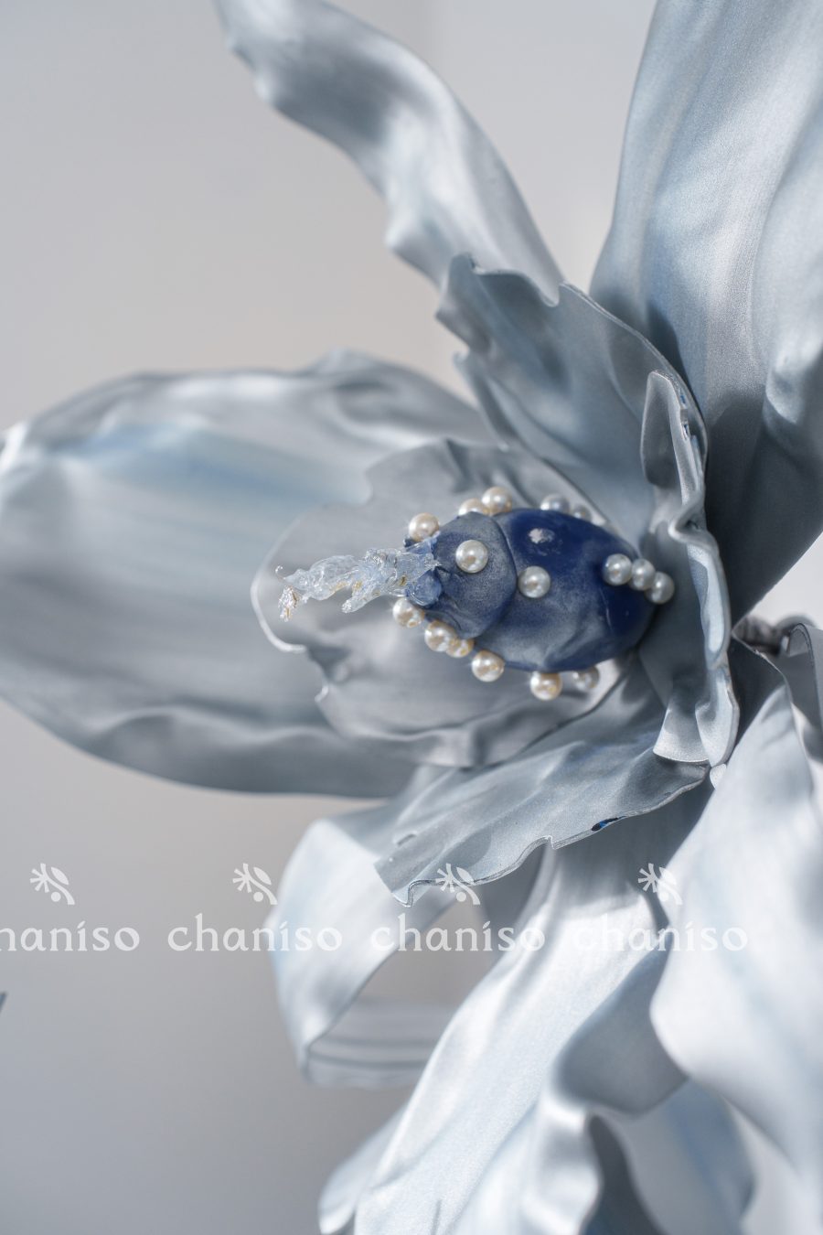 Pale Blue Silver-Plated Giant Floor Flowers