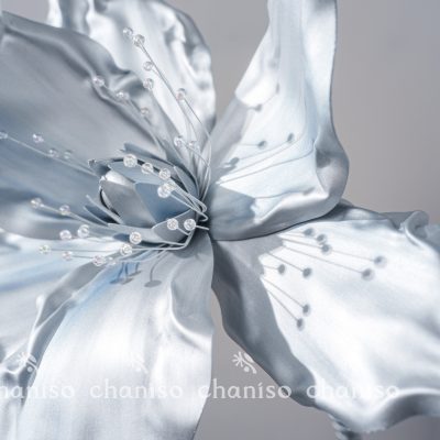Pale Blue Silver-Plated Giant Floor Flowers