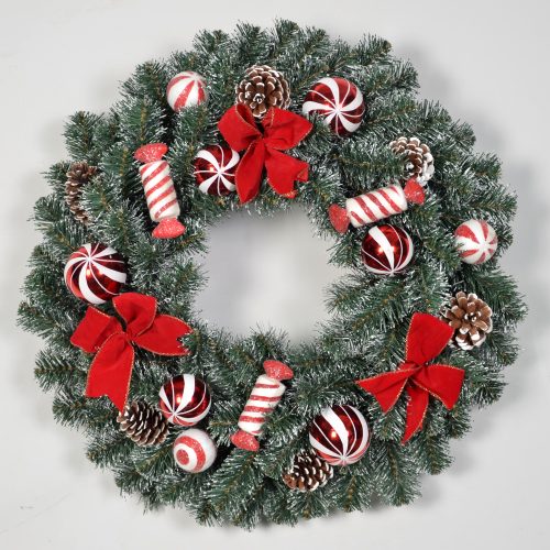 Custom-Sized Christmas Wreath with Shatterproof Plastic Baubles