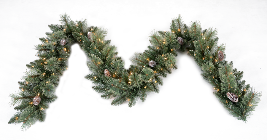 KS0912-180TG-100LC Pine Cone Garland Wreath - Personalized Decor & Adjustable Length