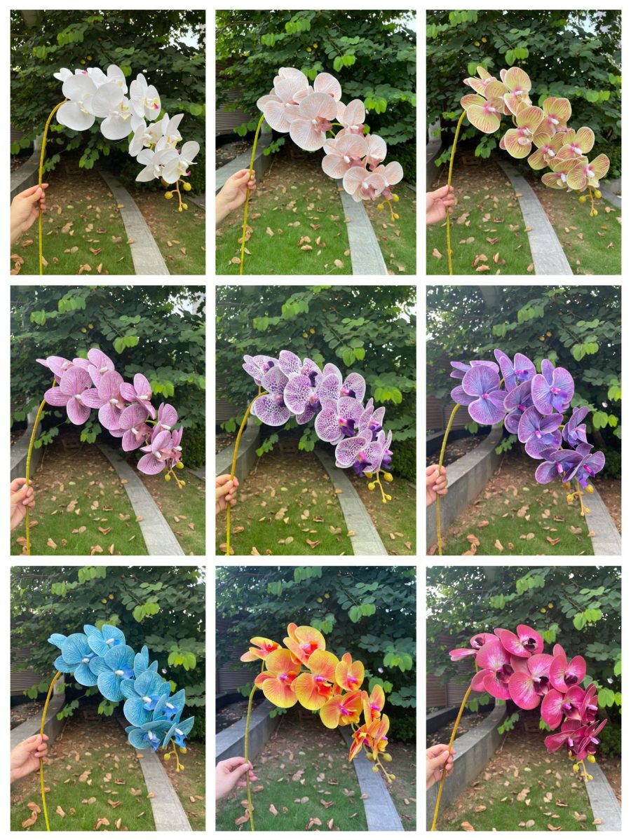 9-Bloom 3D Real-Touch Moth Orchids