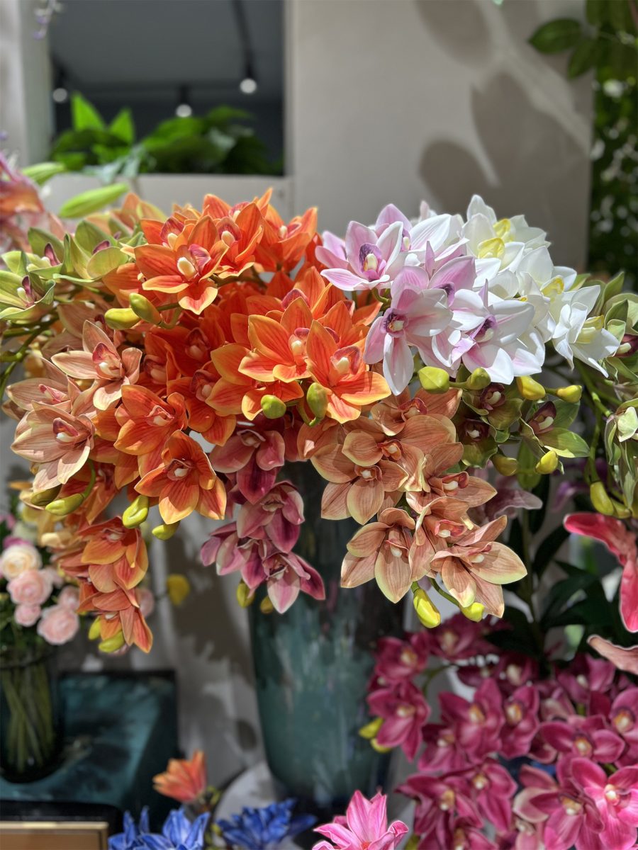 10-Bloom Real-Touch Cymbidium Orchid