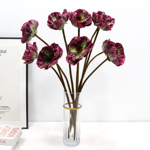 Twin-Flower Tactile PU Poppy Artificial Flower
