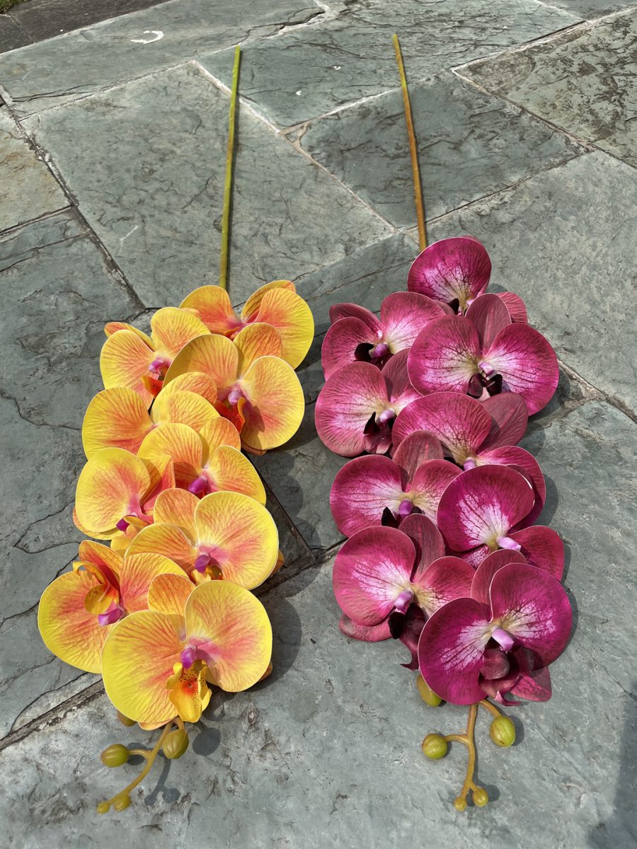 9-Bloom 3D Real-Touch Moth Orchids