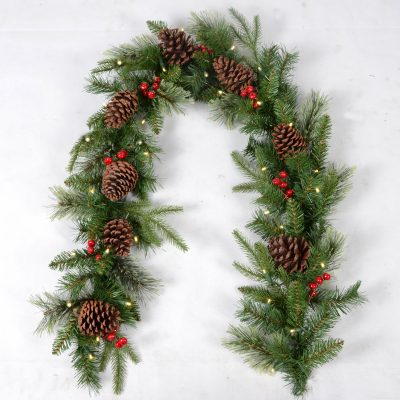 PW0610-160T-35L Pine Cone Garland Wreath - Personalized Decor & Adjustable Length