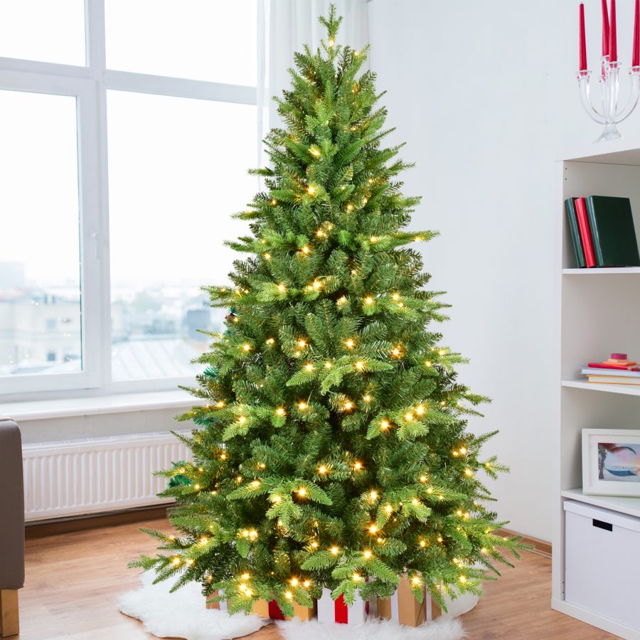 SCAS| PE+PVC Mixed Xmas Tree- Warm White Led
