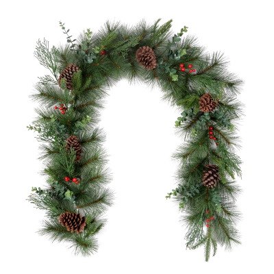 WJT0612-108T Pine Cone Garland Wreath - Personalized Decor & Adjustable Length