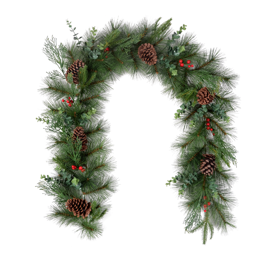 WJT0612-108T Pine Cone Garland Wreath - Personalized Decor & Adjustable Length