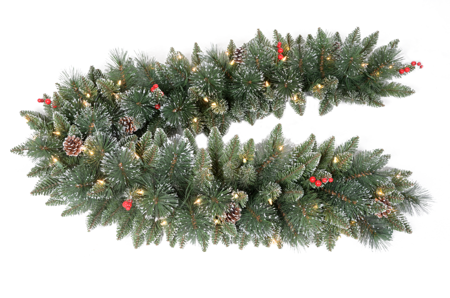 XUR0612-135T-50LC Pine Cone Garland Wreath - Personalized Decor & Adjustable Length